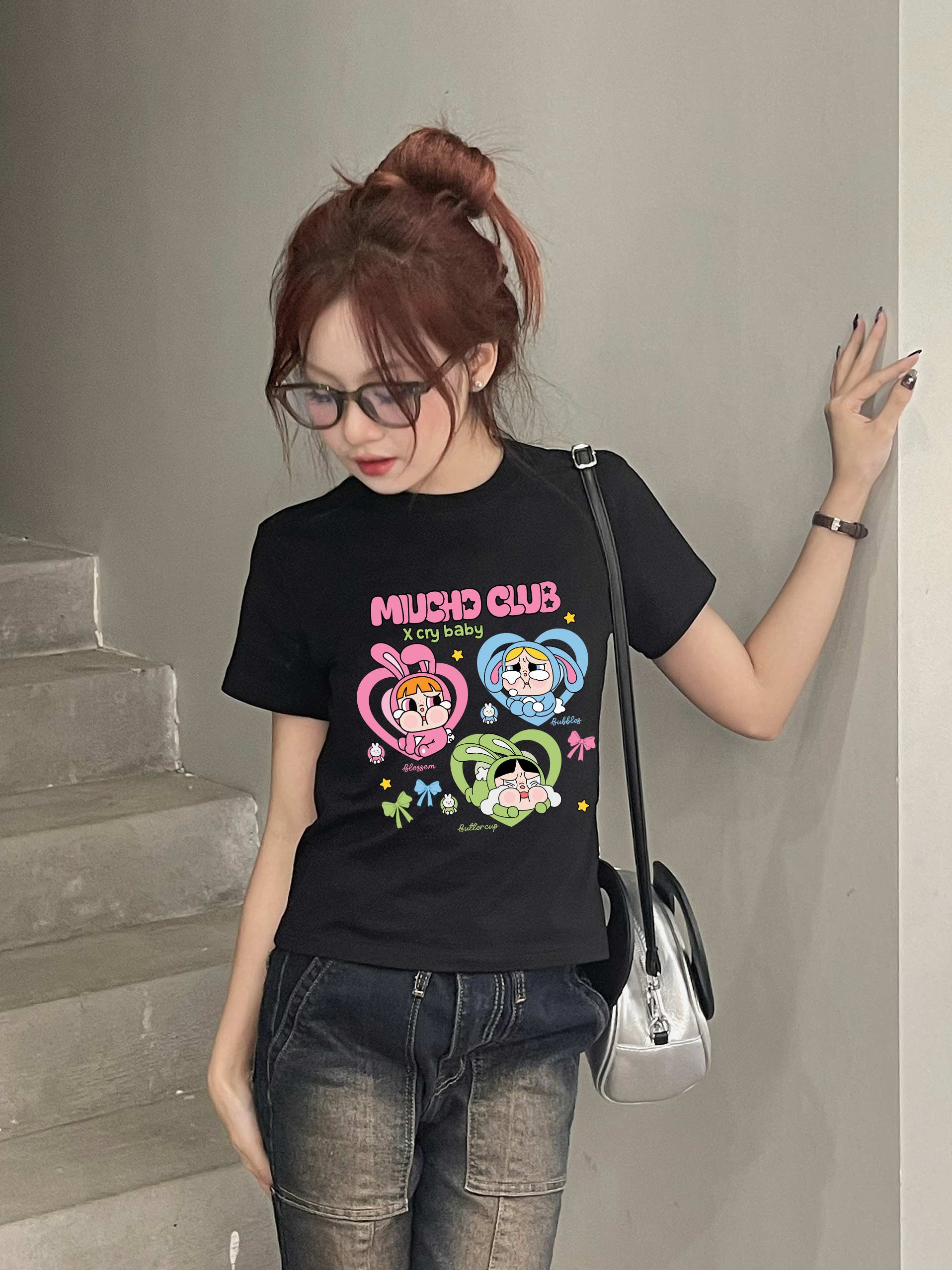 Áo thun baby tee CRY BABY form ôm ABD1337 Miucho tay ngắn cổ tròn hotrend in mix_thumbnail_2