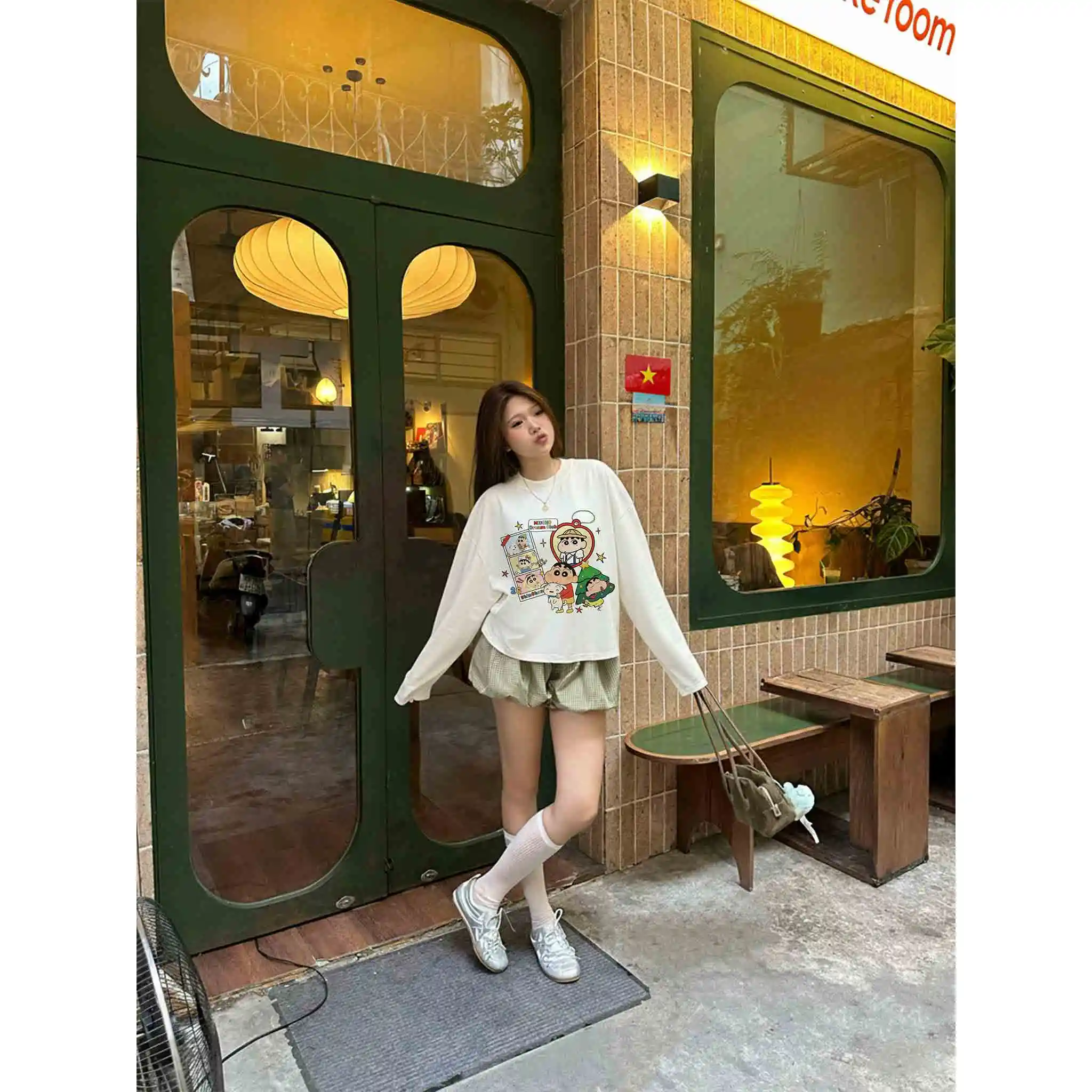 Áo thun boxy tay dài Miucho vải cotton co giãn 2 chiều thoáng mát hình Cu Shin đáng yêu in mix 2770_thumbnail_4