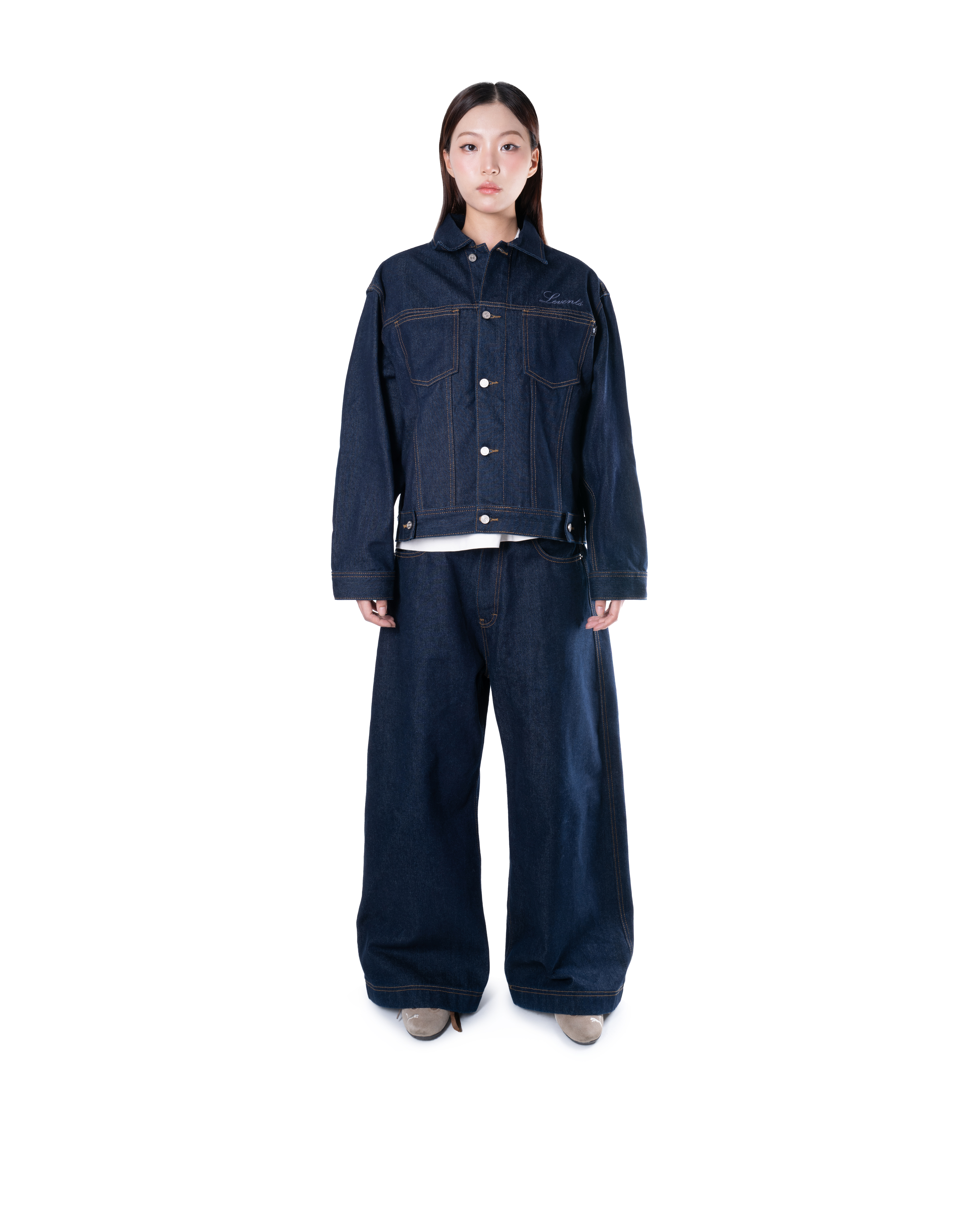 Levents® Raw Denim Stitch Baggy Jeans