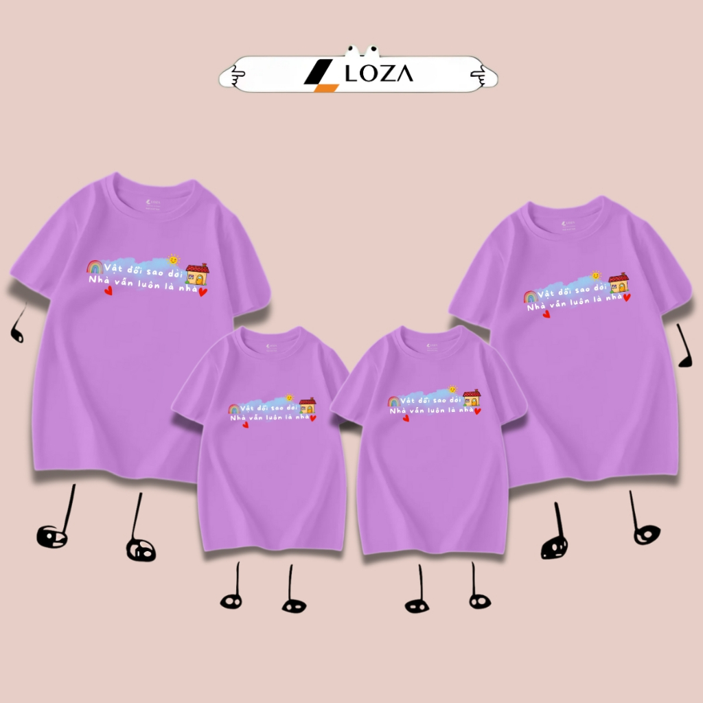Áo phông gia đình LOZA KIDS  vật đổi sao dời nhà vẫn luôn là nhà 2025 - Áo đồng phục gia đình du lịch biển – Mã GĐ3144_thumbnail_4