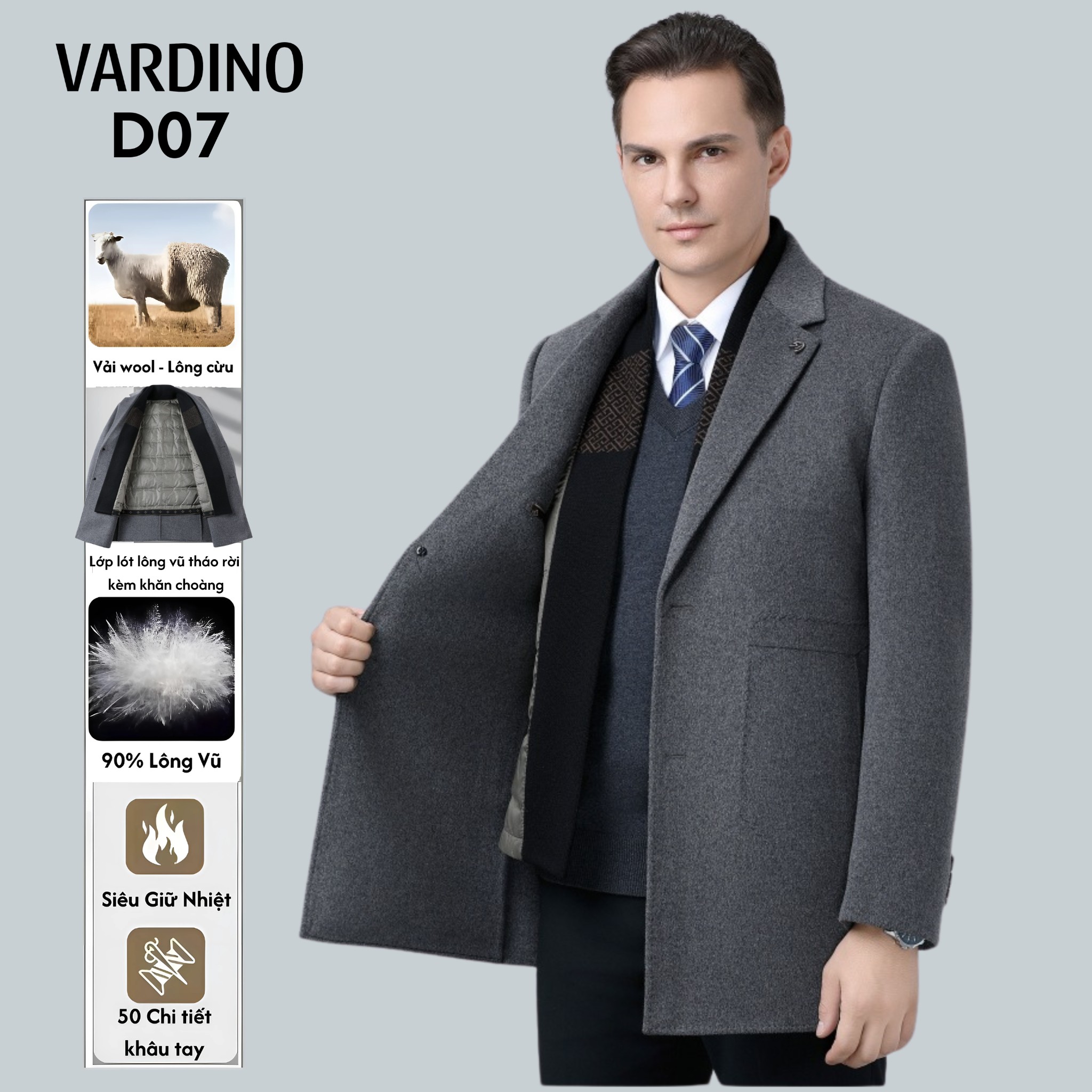 Áo khoác Mangto lót lông vũ, lông cừu D07_thumbnail_3