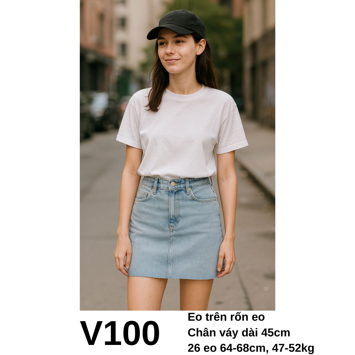 V100 - Chân váy jean JH