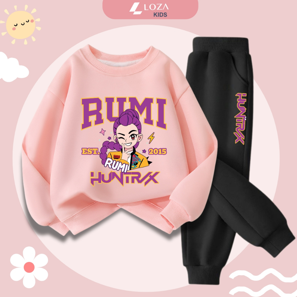 Set bộ nỉ bé gái in hình nhóm nhạc Huntrix - Loza Kids BI544