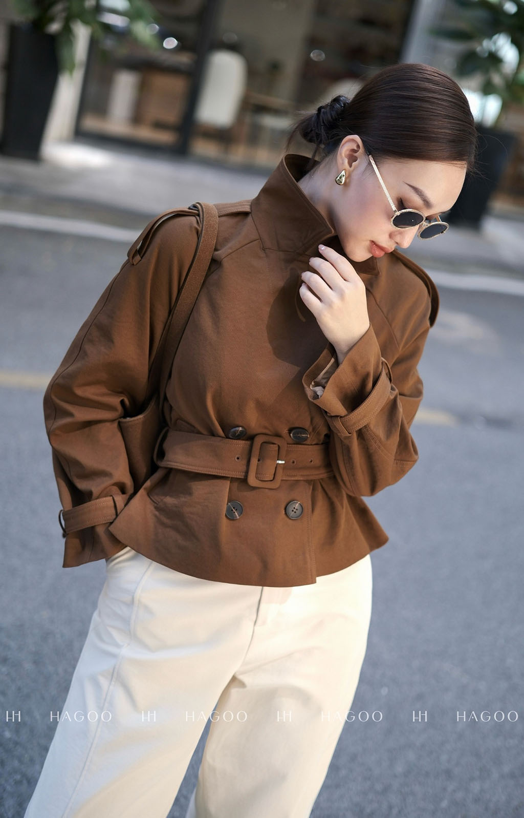 Áo khoác kaki ngắn đai eo HAGOO_thumbnail_13