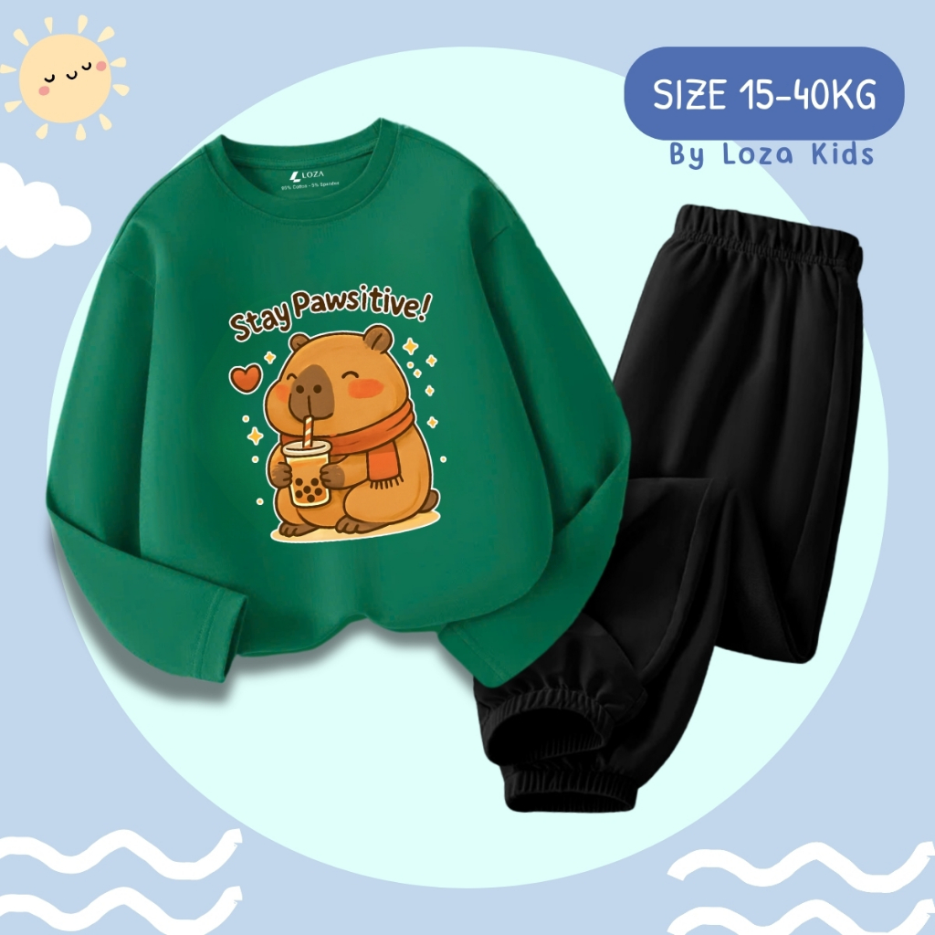 Bộ Thu - Đông bé trai in hình CAPYBARA  - Loza Kids BW452_thumbnail_4