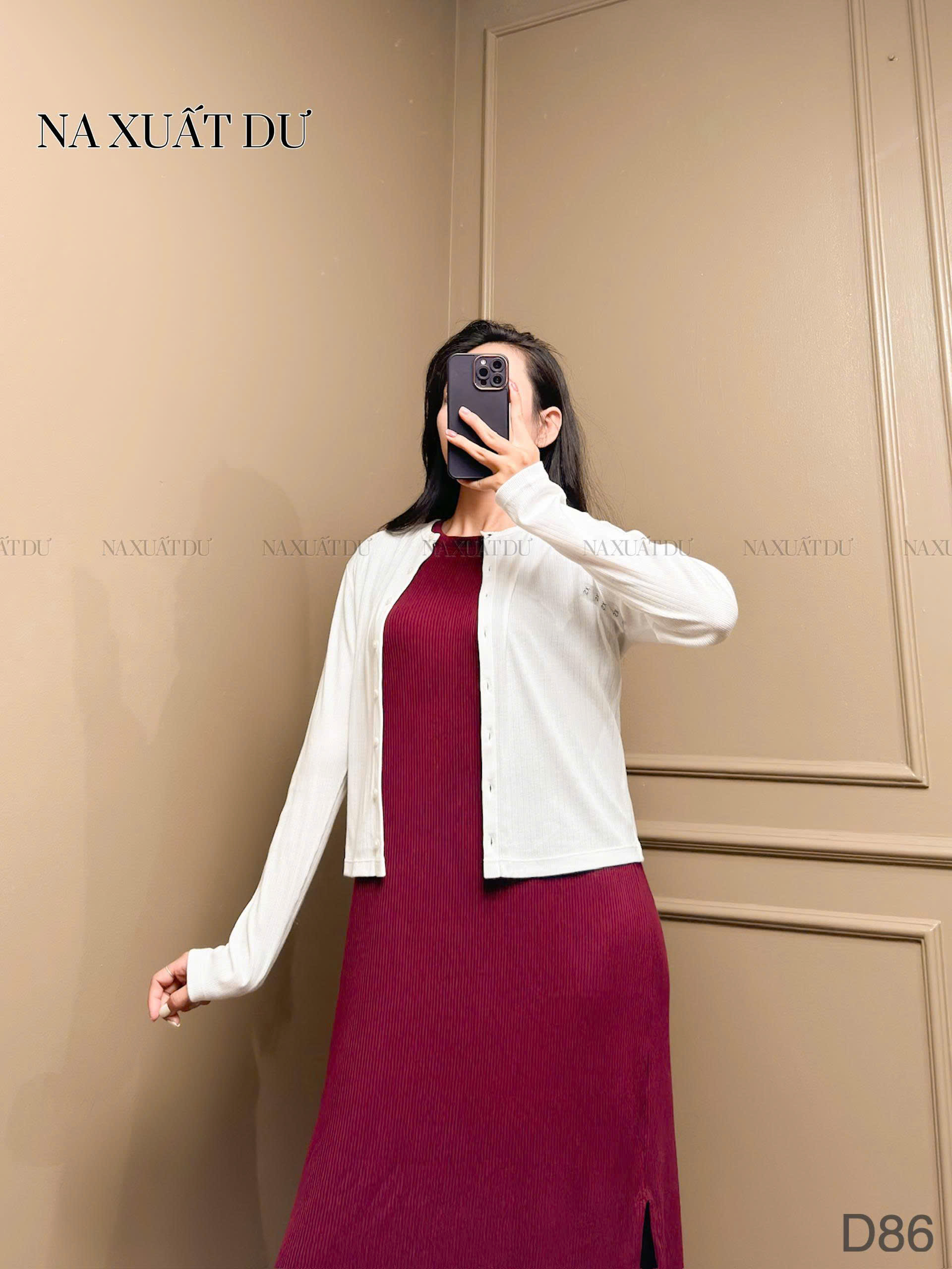 Đầm dài suông xẻ tà nữ 