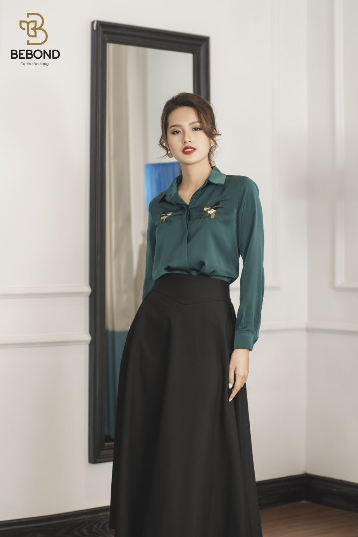 Áo sơ mi lụa thêu 2 bên- xanh cổ vịt_thumbnail_2