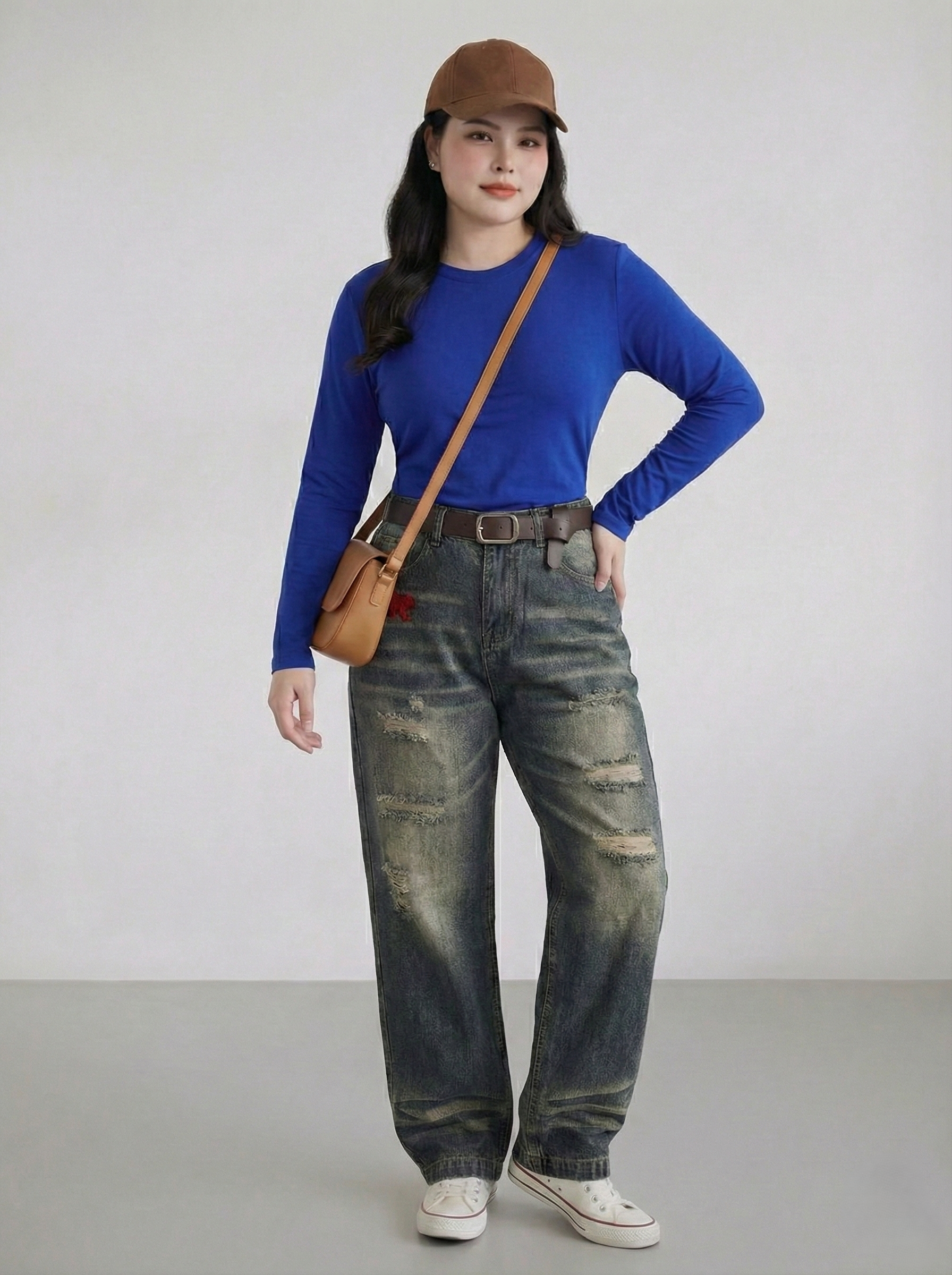 BIGIZE- Áo thun tay dài cổ tròn T-AT9070