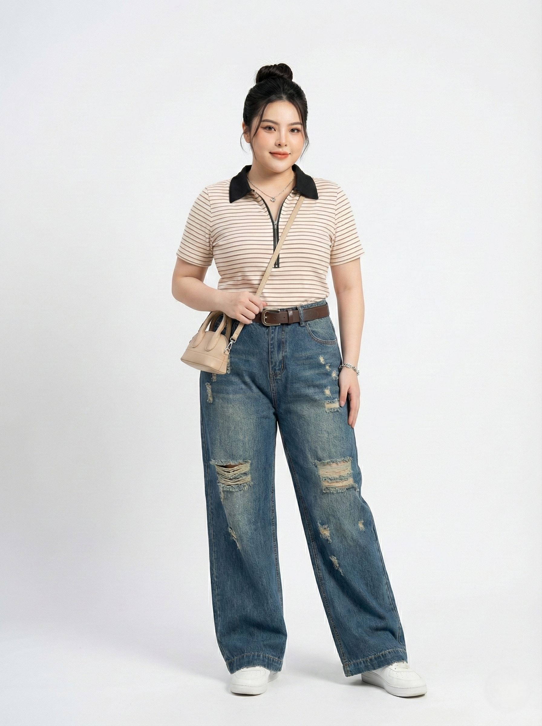 BIGSIZE NỮ-Quần suông thêu ngựa T-QJ606