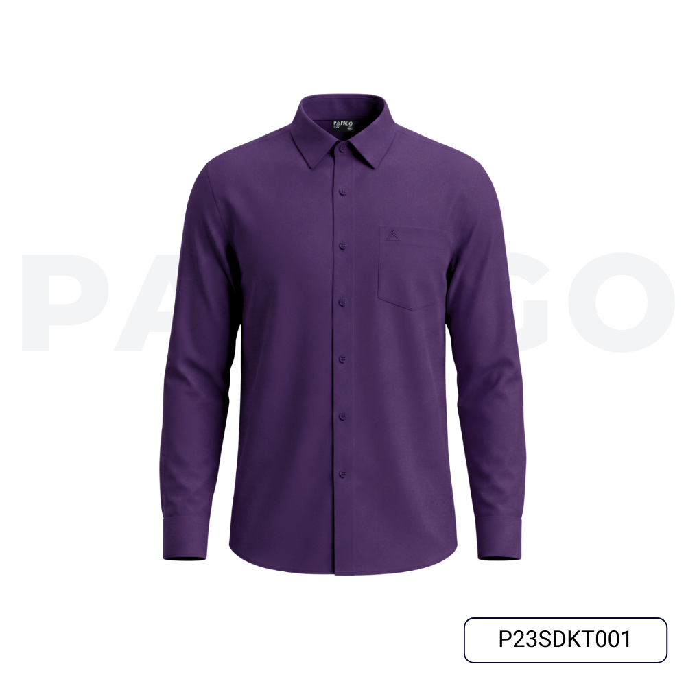 Áo sơ mi nam trung niên PAPAGO tay dài vải kate màu trơn - P23SDKT001_thumbnail_8