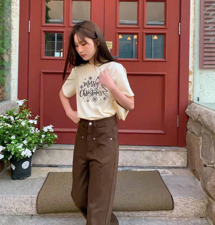 Áo thun nữ giáng sinh noel form vừa regular vải cotton 4c thoáng mát 1772 Miucho Chic Chic in mix_thumbnail_6