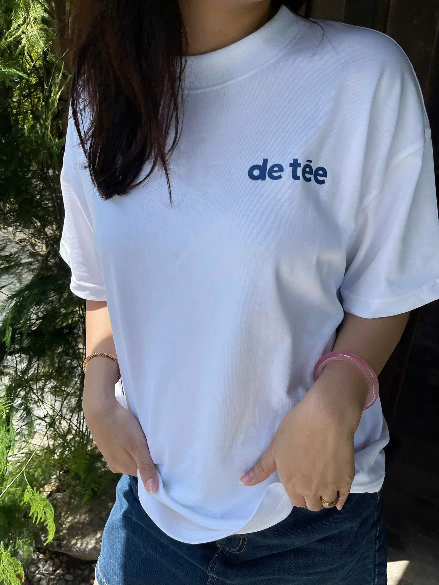 HA894 Áo thun trắng in chữ