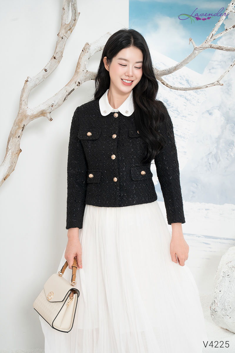 Áo dạ tweed vạt vuông cổ tròn V4225_thumbnail_3