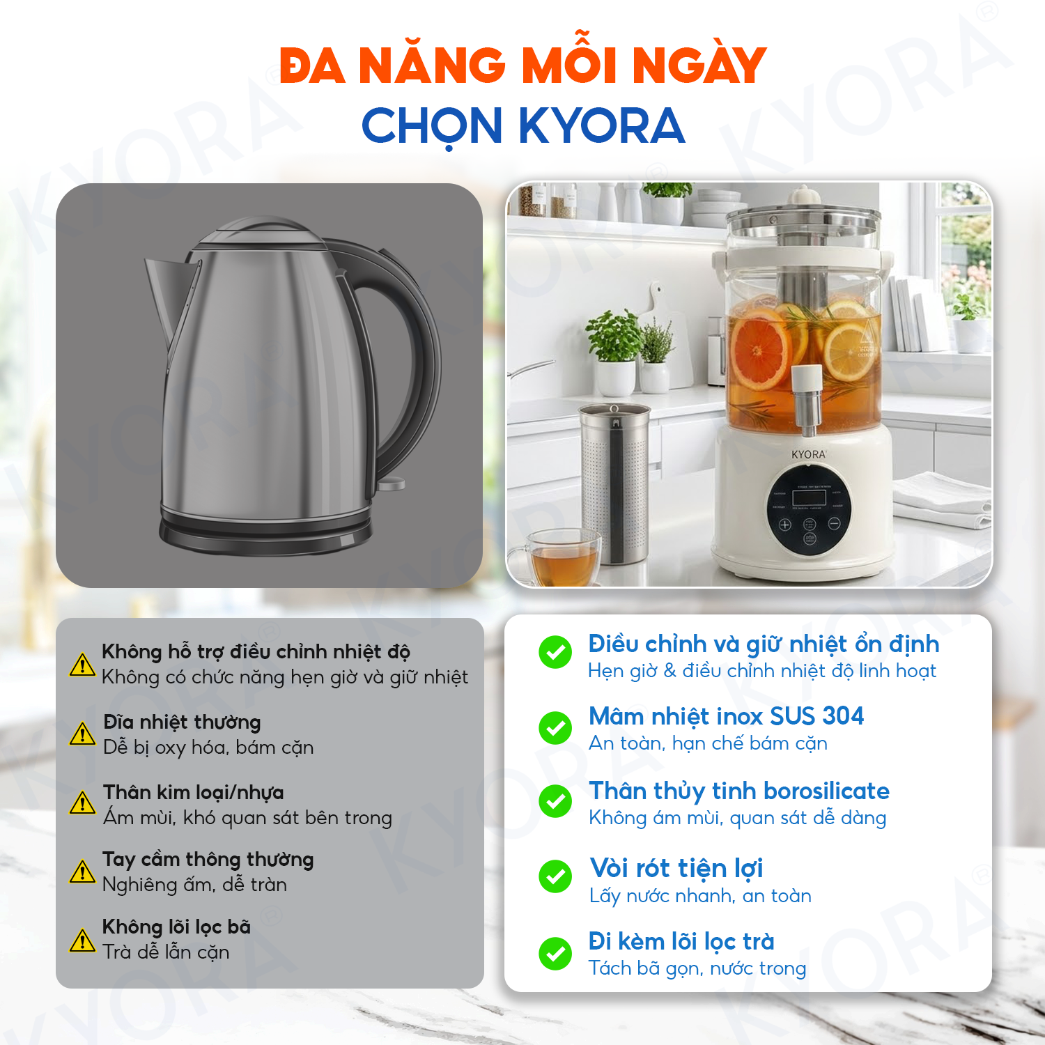 Ấm Đun Nước Giữ Nhiệt Đa Năng 8in1 Kyora 2.8L - 8 chức năng đun nấu - Giữ nhiệt 48H liên tục - Kèm lõi lọc trà_thumbnail_7