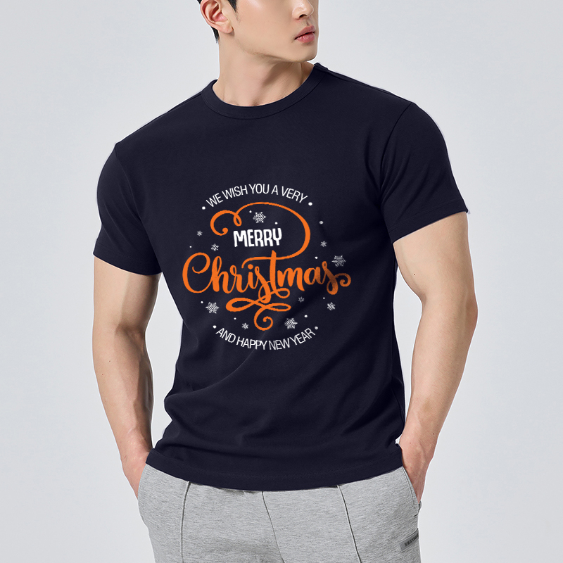 Áo phông nam giáng sinh noel form rộng cổ tròn vải cotton thoáng mát 1798 Miucho Iconic in typography_thumbnail_10