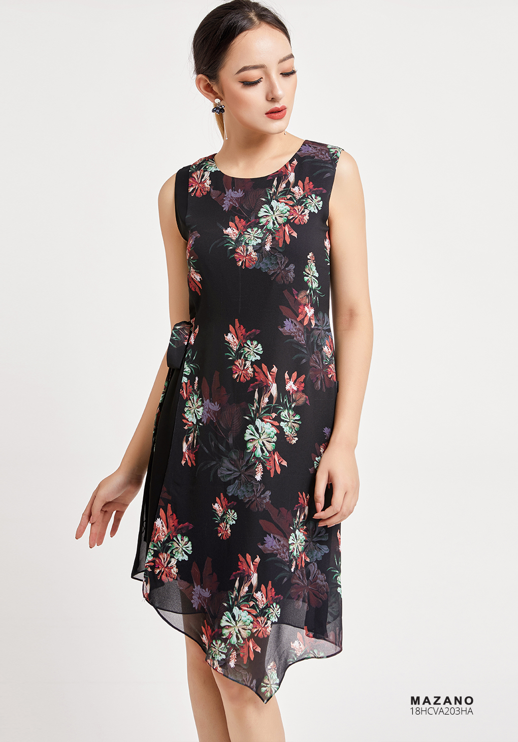 Váy hoa sát tay thắt đai_thumbnail_3