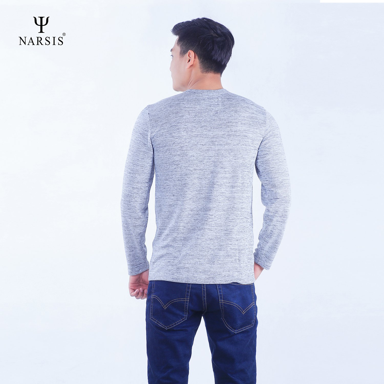 ÁO NAM THU ĐÔNG D7073 NARSIS VẢI LEN COTTON ẤM ÁP, THOÁNG MÁT, GIỮ ẤM TỐT, MỀM MẠI_thumbnail_1