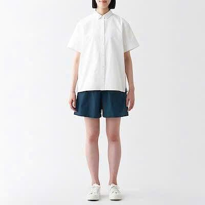 Quần short Mu.ji nữ-xanh than