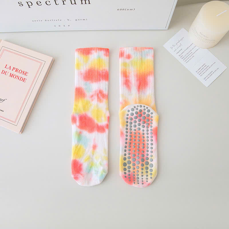 Vớ Yoga Nữ Cổ Cao, Tất Thể Thao Nữ Cotton Màu Loang Chống Trượt Thoáng Mát Co Dãn, Vớ Nữ Cổ Cao Yoga Cao Cấp_thumbnail_8