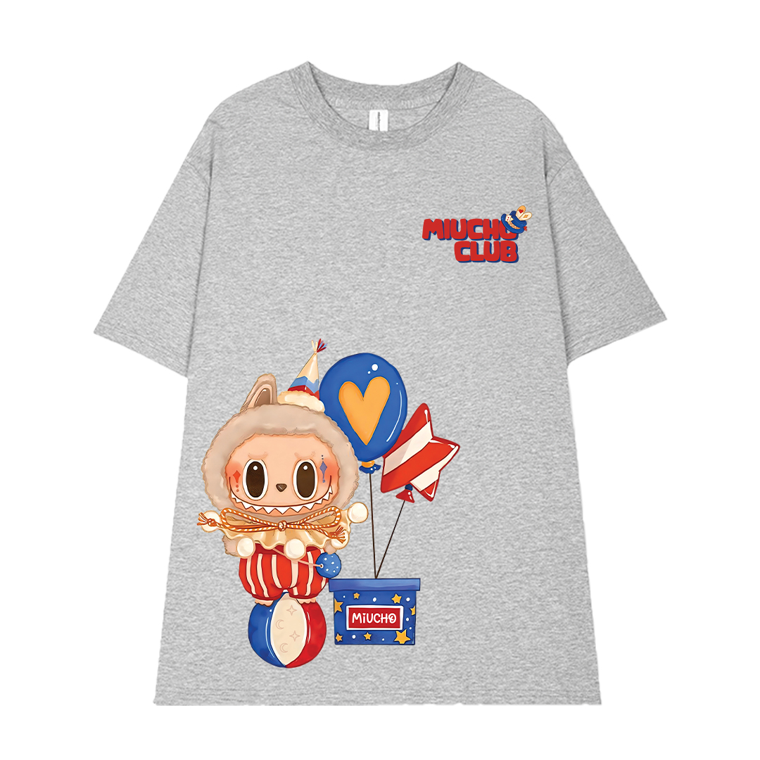 Áo phông labubu form rộng nhiều màu ATD1449 Miucho vải cotton cổ tròn in mix_thumbnail_18