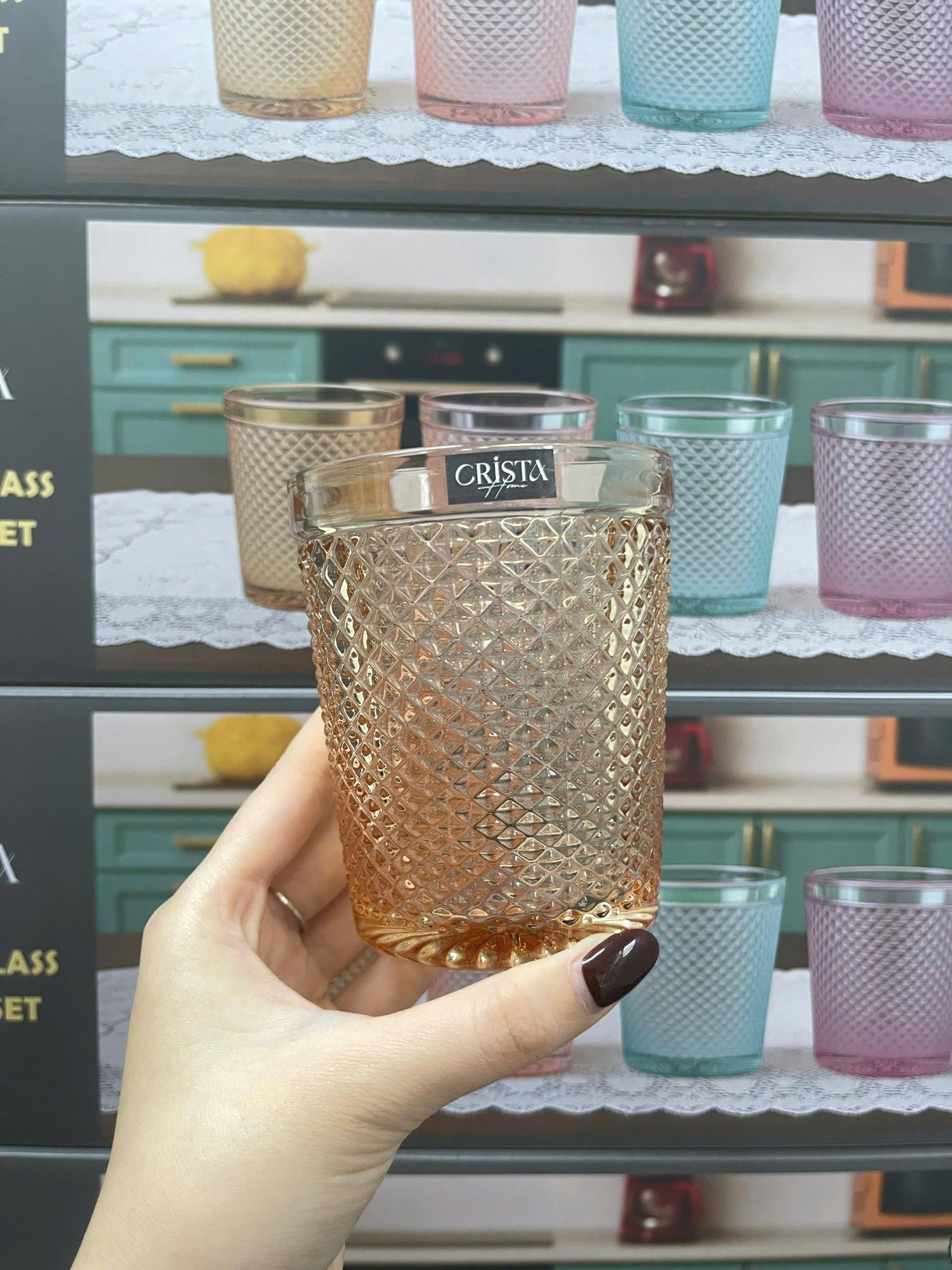 Bộ 4 cốc thủy tinh CRISTA HOME  vân kim cương 300ml_thumbnail_30