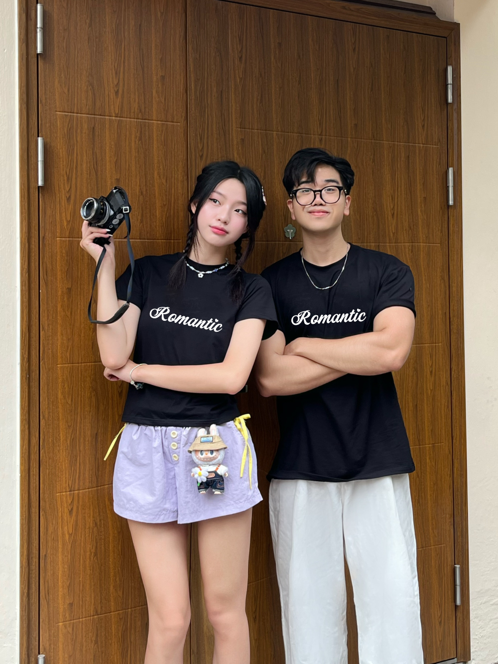 Áo thun cặp nam nữ form rộng 1963 Miucho vải cotton 4c 220gsm thoáng mát cổ tròn in basic_thumbnail_2