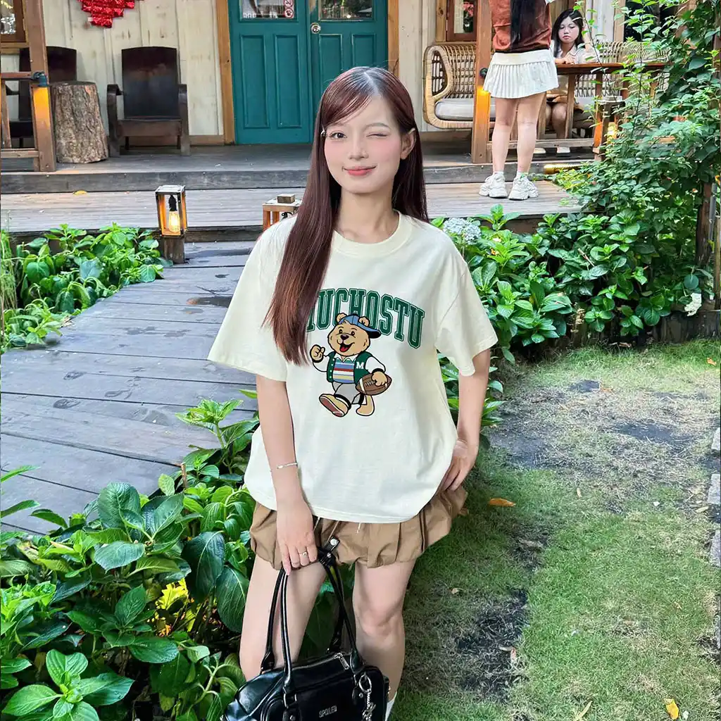Áo thun boxy Gấu Teddy dễ thương Miucho 3091_thumbnail_4