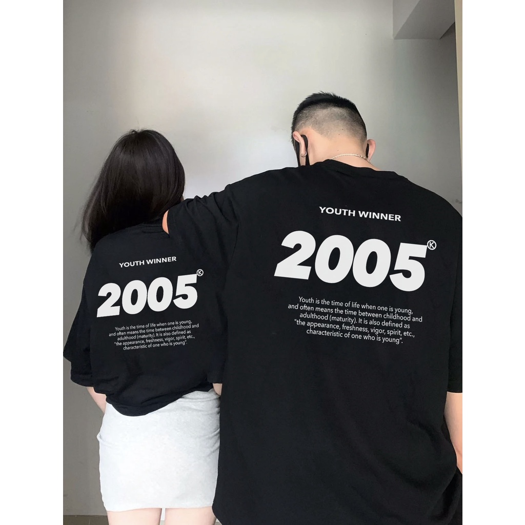 Áo thun unisex form rộng chất vải cotton dành cho nam nữ Miucho AT286 in năm sinh 200x_thumbnail_3