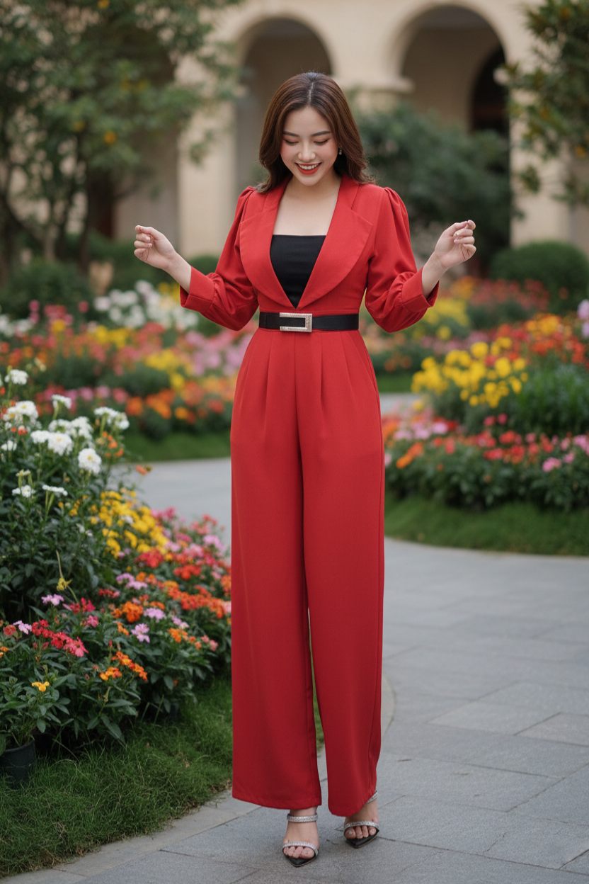 Jumpsuit cổ Sam tay bồng (Kèm Bra)_thumbnail_4