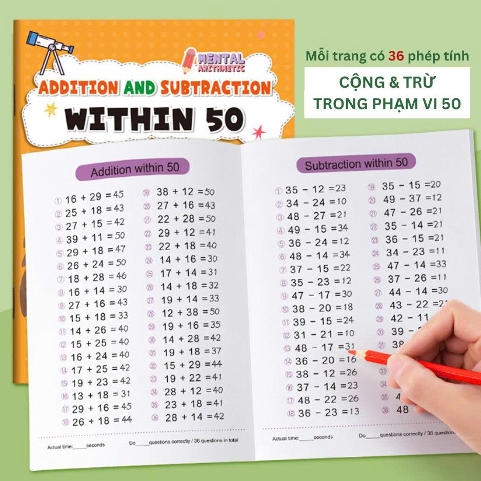 Toán cộng trừ mầm non, tiền tiểu học Mental Arithmetic within 20,50,100_thumbnail_5