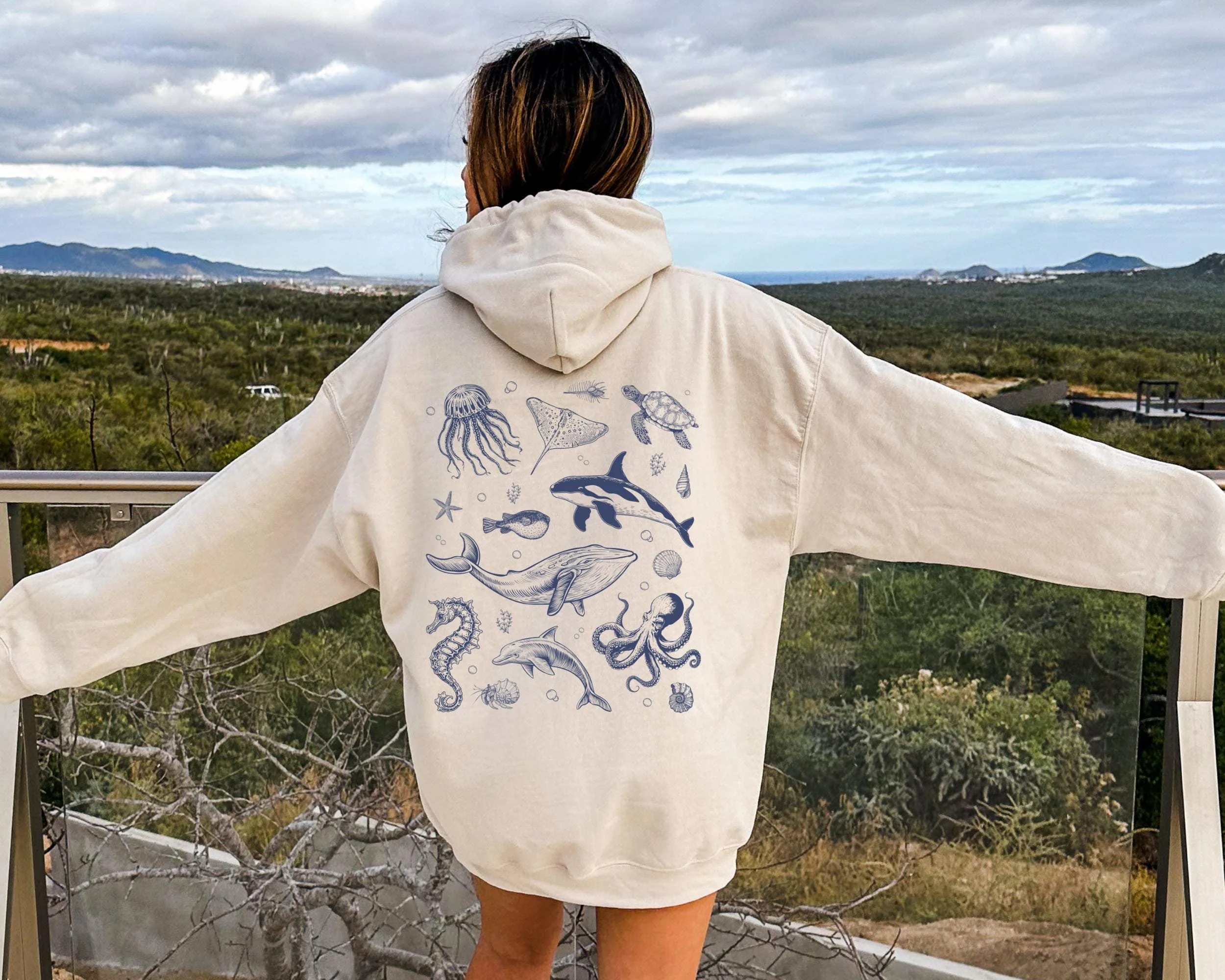 Comfortable Hoodie with Artistic Back Print