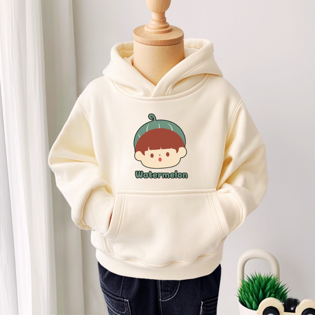 Áo nỉ hoodie bé trai in hình cậu bé Watermelon - Loza Kids HN3431