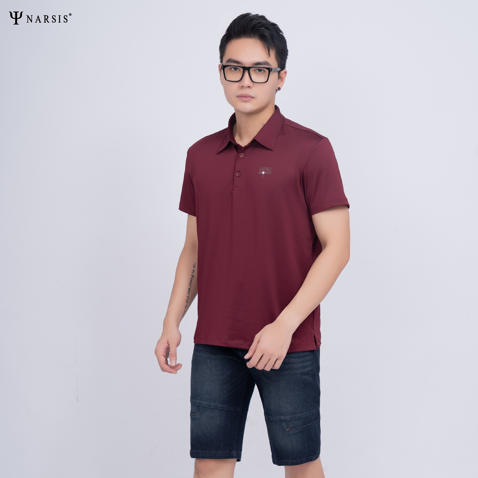 ÁO POLO NAM PA CÓ LỖ THÔNG HƠI  MÀU MẬN D23019 NARSIS CHẤT LIỆU THOÁNG MÁT, DỄ CHỊU, THOẢI MÁI CẢ..._thumbnail_1