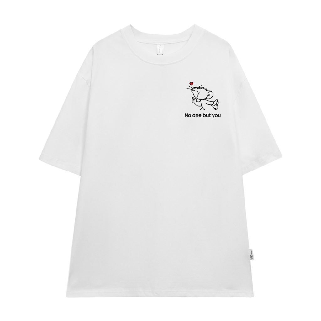 Áo thun couple form rộng cute hoạt hình unisex ATD1055 Miucho vải cotton tay lỡ cổ tròn in mix_thumbnail_0