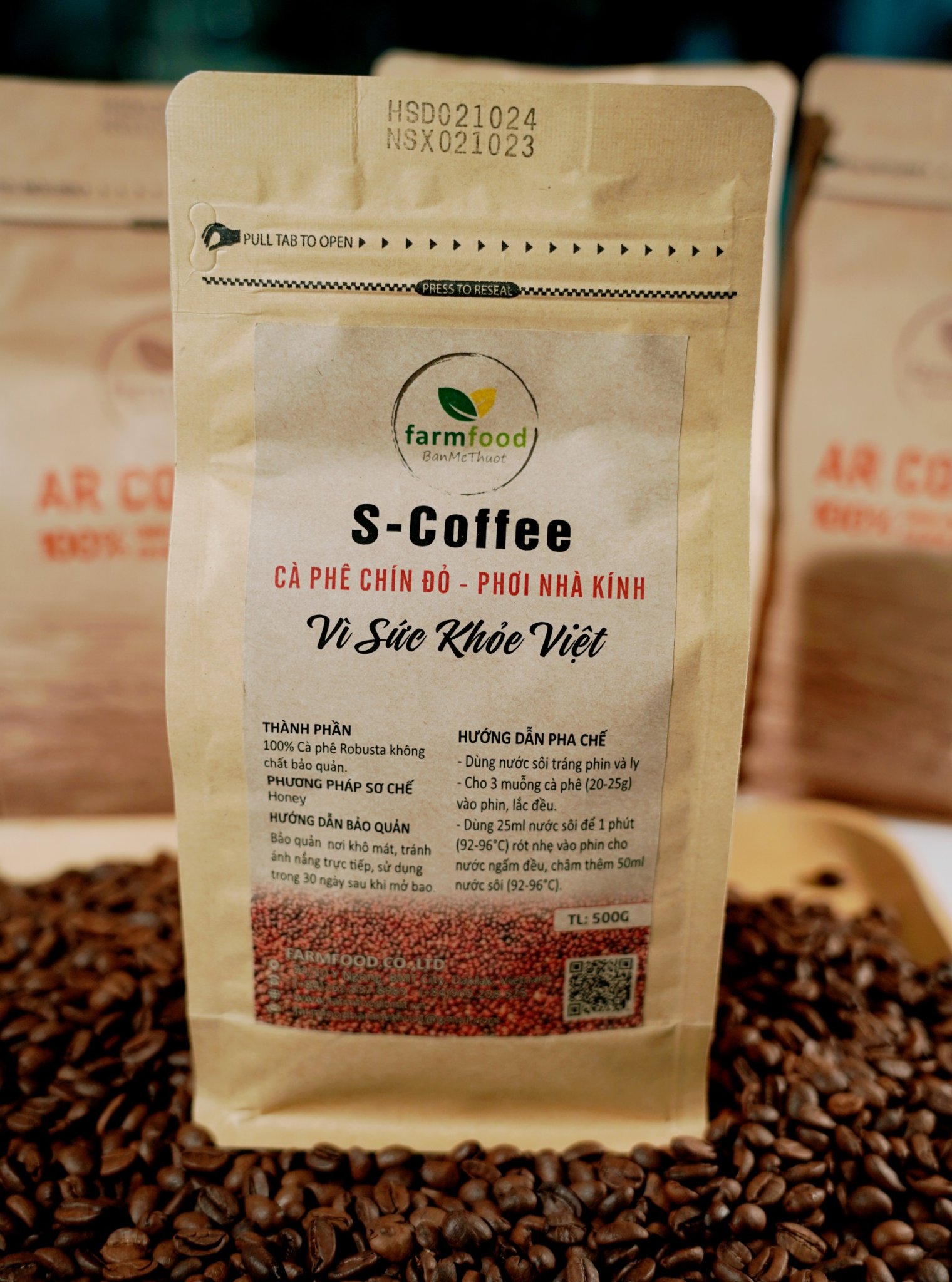 Cà Phê Đặc Sản S-Coffee - Farmfood - Gói 500g - Pha Phin / Pha Máy