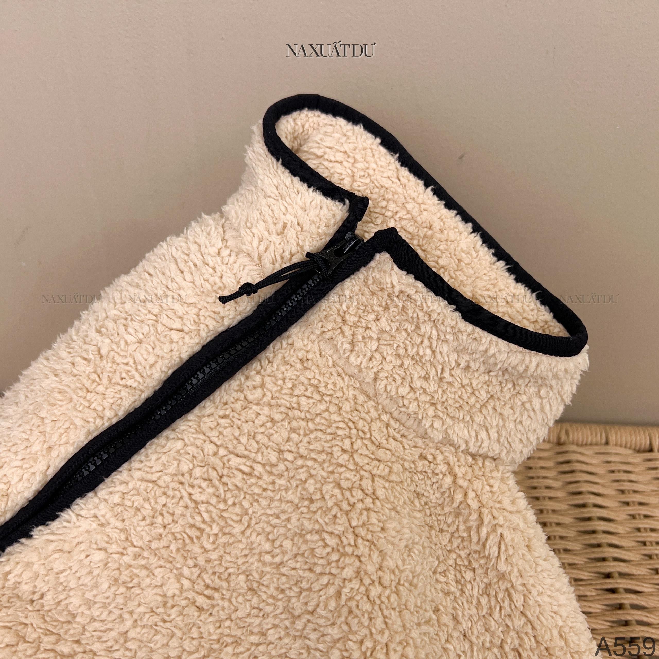 Set 2 Áo lông cổ có dây kéo unisex 