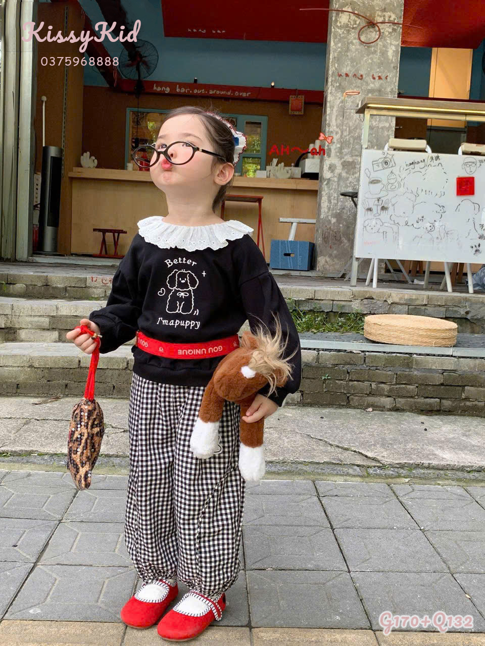 (Q132) Quần thô kẻ caro đen bo gấu AHA_thumbnail_0