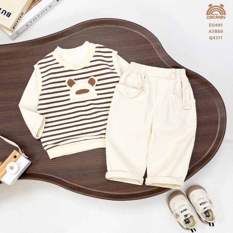 Áo gile NÂU kẻ BE phối gấu_thumbnail_1