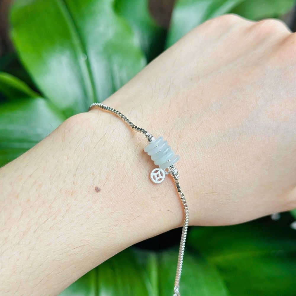 PT140 - Lắc tay bạc ngũ điếu kim tiền đá phong thủy_thumbnail_1