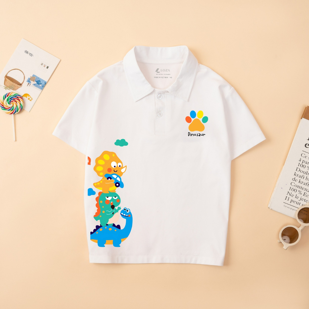 Áo polo bé trai in hình Khủng long - Loza Kids PL3050_thumbnail_1