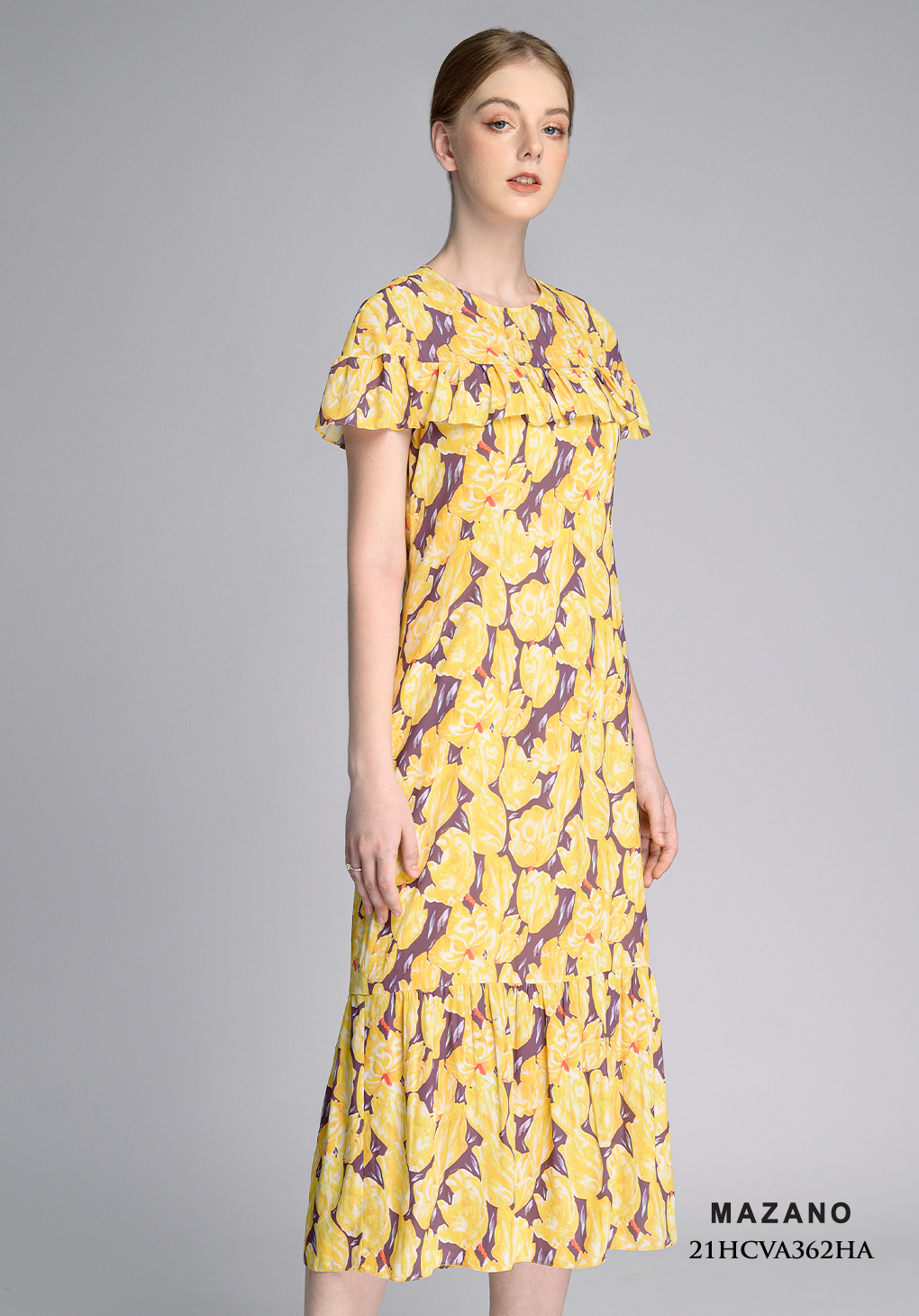 Đầm suông họa tiết hoa tuy-lip vàng bèo ngực_thumbnail_4