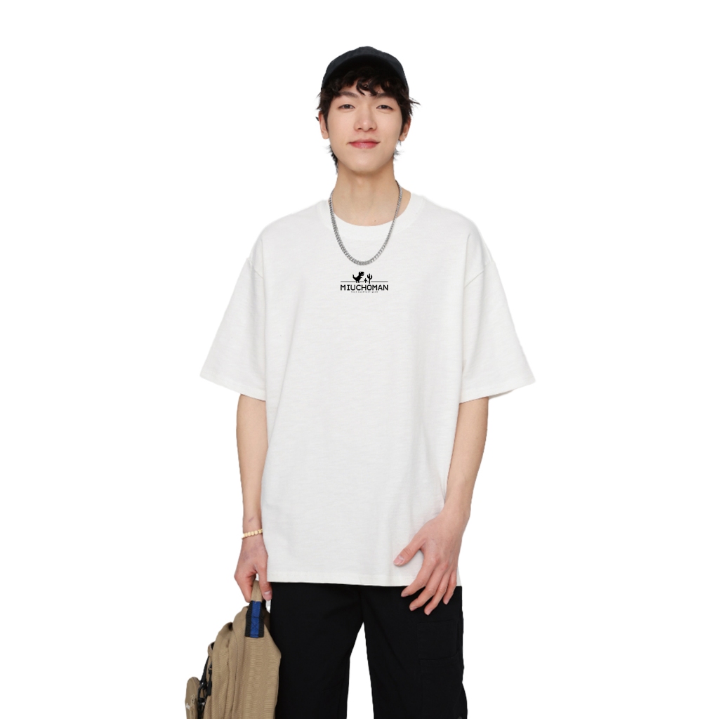 Áo thun nam form rộng ATD382 Miucho Man cotton cổ tròn in typography_thumbnail_3