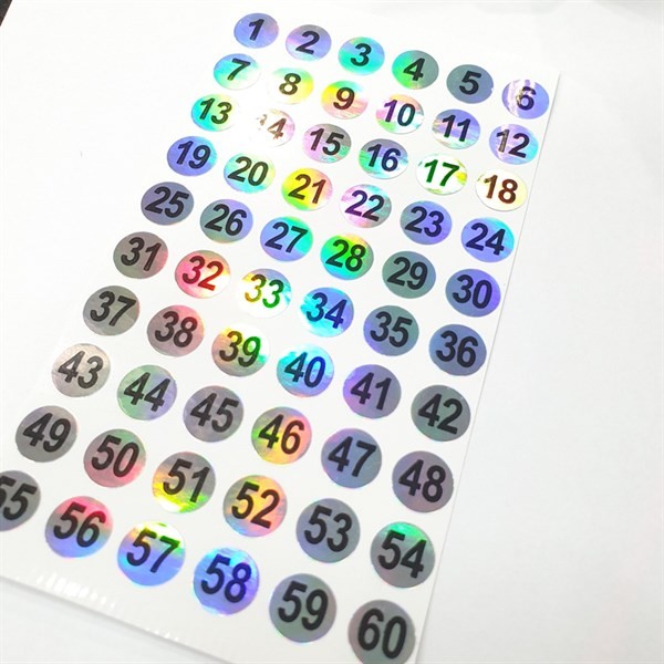 Tấm dán số 1-60