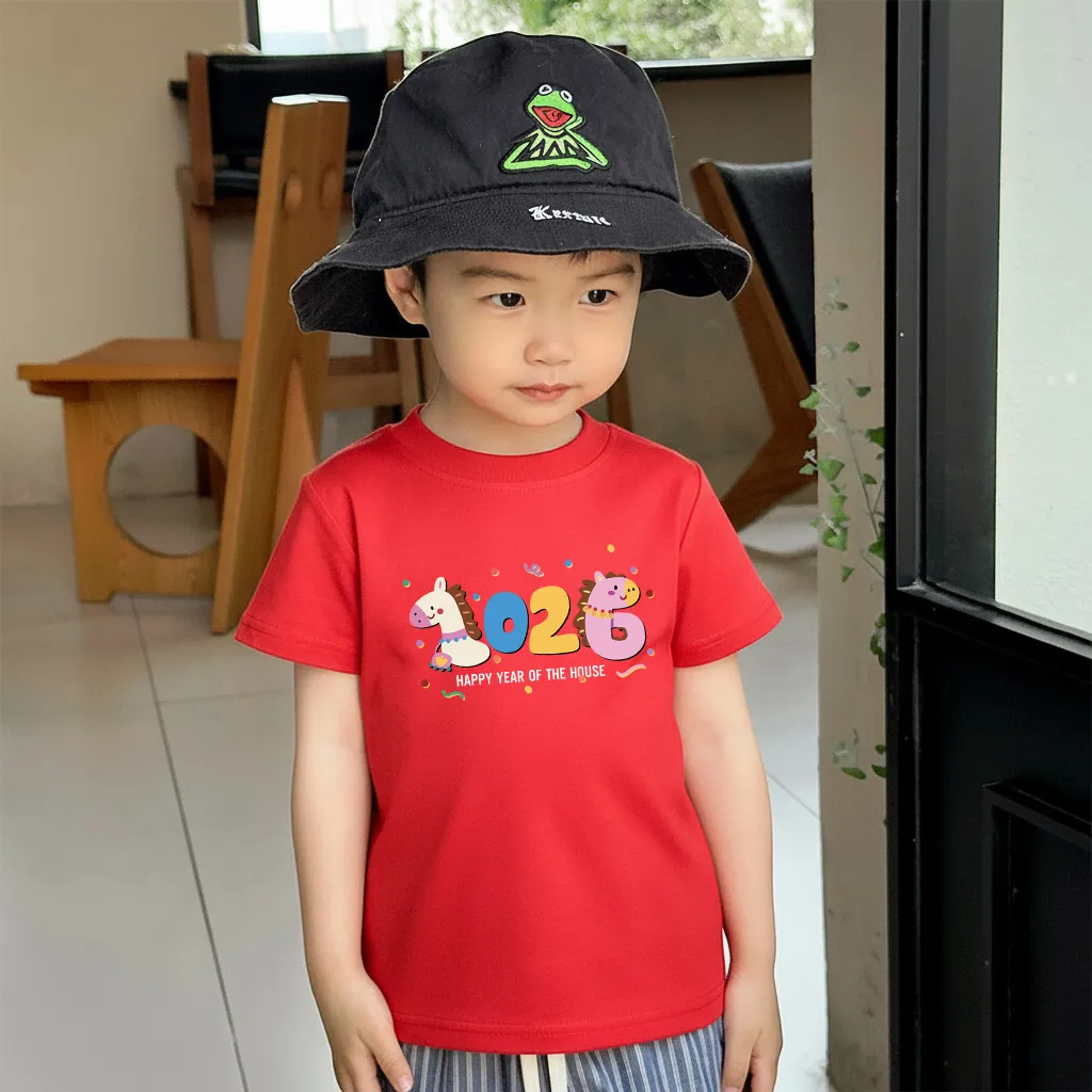 Áo thun bé trai bé gái Tết 2026 Kado vải cotton thoáng mát mềm mại 2953_thumbnail_4