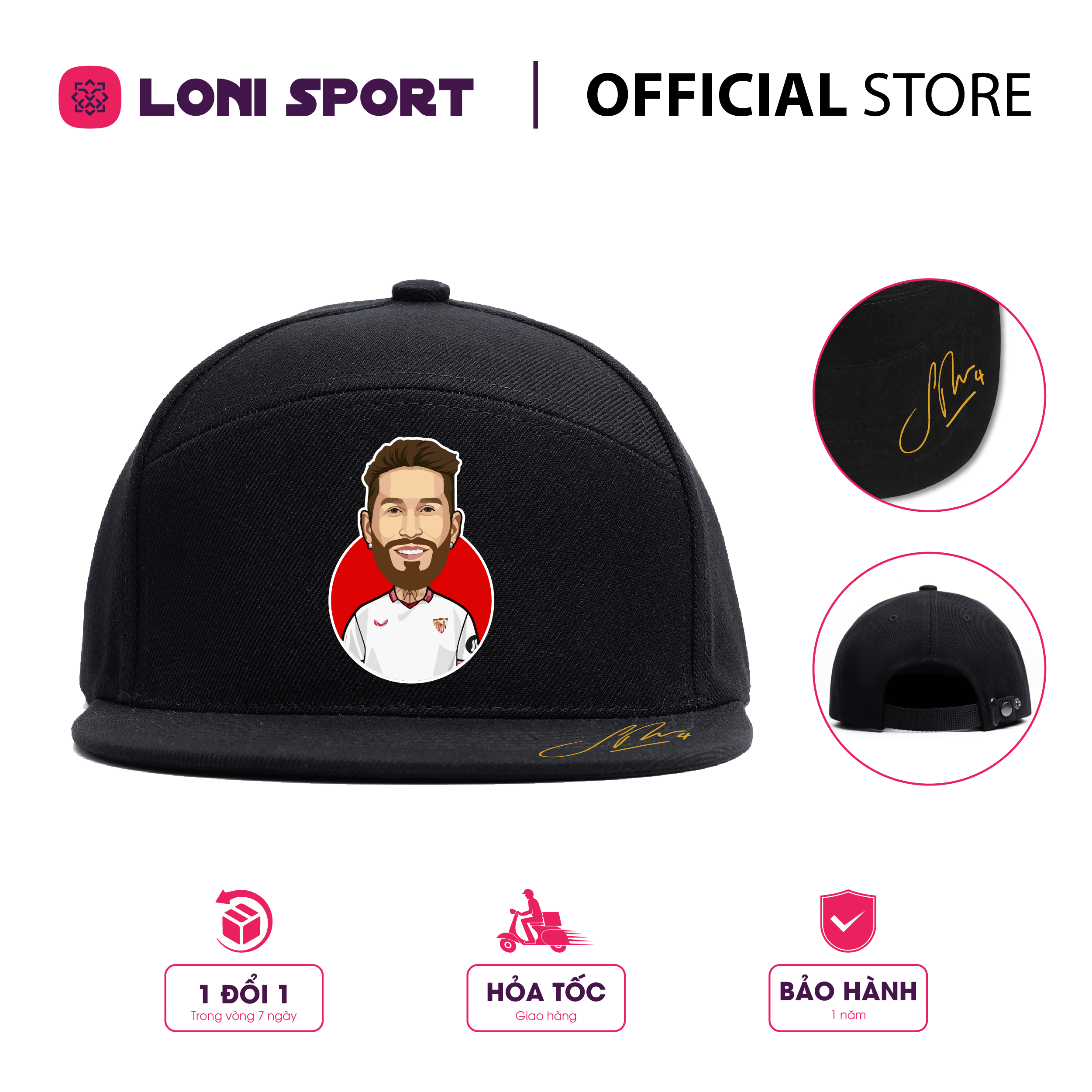 Nón Snapback khóa bấm kim loại - đen_thumbnail_9