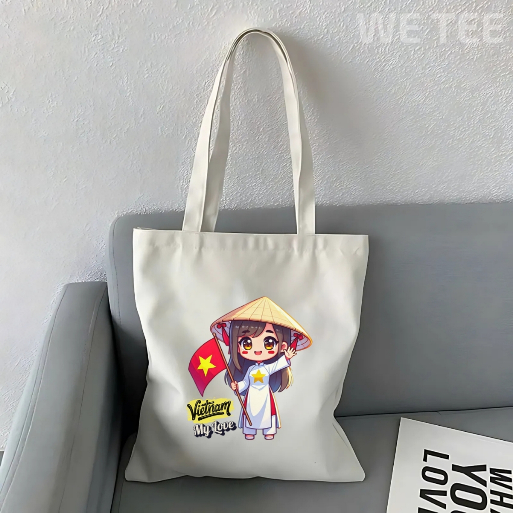 Túi tote vải canvas Tự hào tôi là người Việt Nam có khoá kéo và ngăn phụ, đi học đi chơi - TOTE19_thumbnail_13