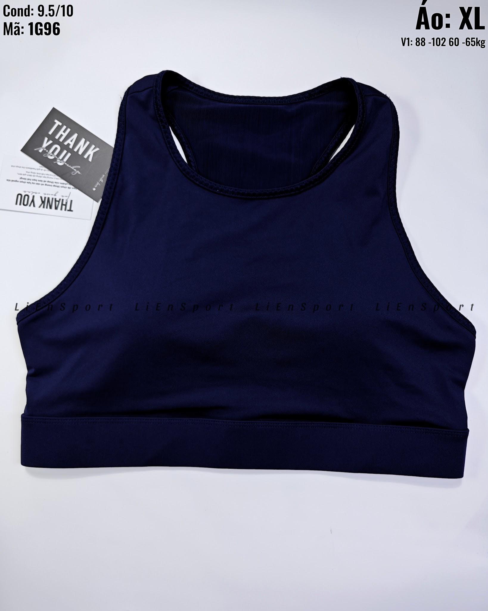 Áo bra thể thao Tank top Nữ Size XL Xanh navy Auth 2nd Racerback thoáng khí Co giãn tốt Nâng đỡ ngực Đệm lưng dày Phù hợp tập gym yoga chạy bộ Mã:1G96