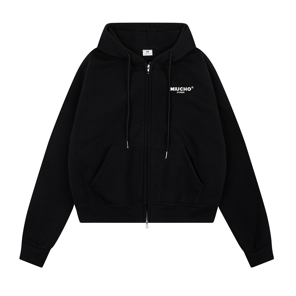 Áo hoodie zip nam localbrand form boxy HXD1606 Miucho Club vải nỉ 2 da dày dặn in basic