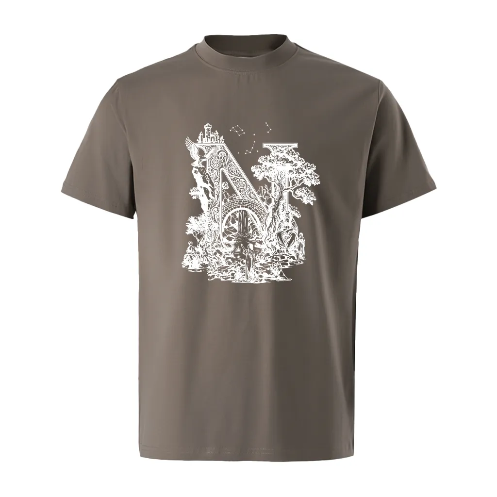 Áo thun form rộng Miucho Iconic vải cotton dày dặn thoáng mát tay ngắn cổ tròn in chữ cái N 2759_thumbnail_14