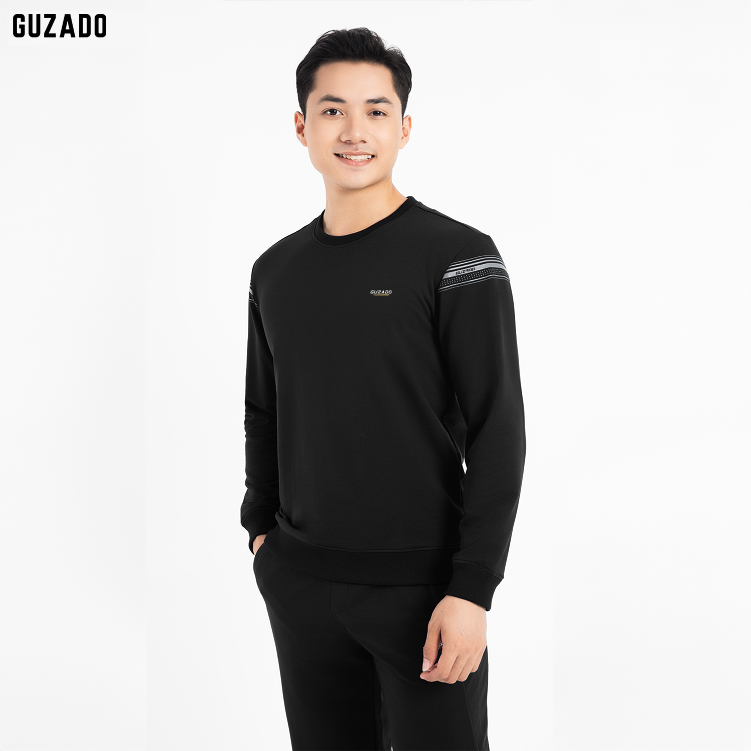 Bộ Quần Áo Nỉ Da Cá Nam GUZADO Mẫu Phối Sọc Premium GBN03_thumbnail_5